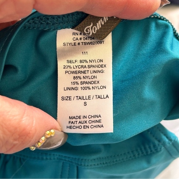 Tommy Bahama Women Swimsuit Top Small Turquoise Halter Neck Padded Vacation - Picture 8 of 8